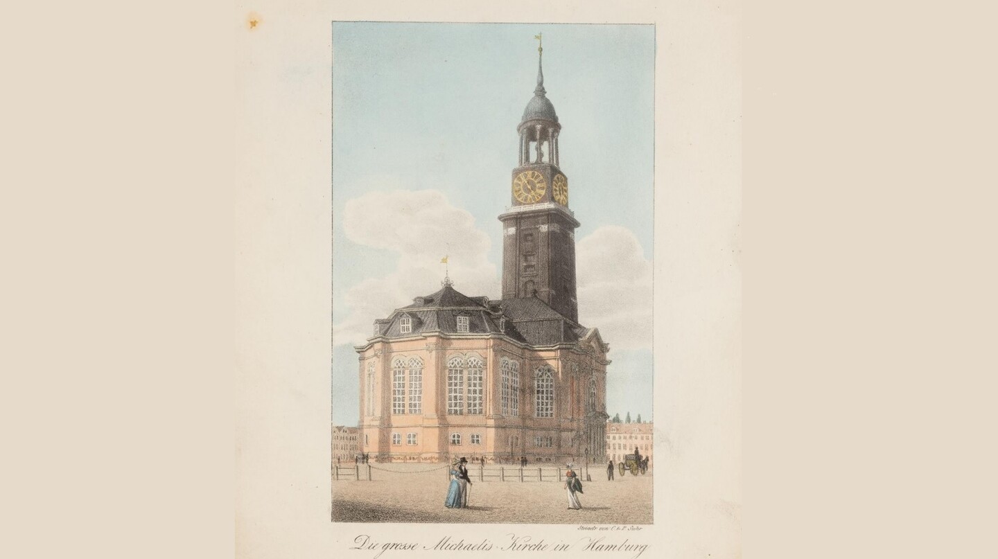 Peter Suhr,(1788-1857), Cornelius Suhr (1781-1857) Mitarbeit, Lithographie , koloriert, 193mm x 123mm (Bild), Hamburger Kunsthalle, Kupferstichkabinett
