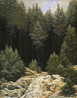 Caspar David Friedrich (1774 - 1840) Frühschnee, um 1827 Öl auf Leinwand 57 x 48 x 7,5 cm Hamburger Kunsthalle; Foto: Elke Walford