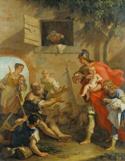 Sebastiano Ricci, Harpagus übergibt Cyrus den Hirten, 1705-10