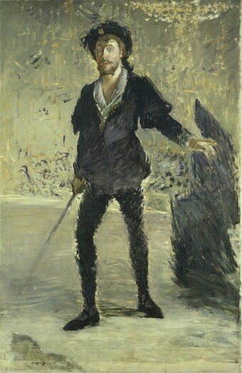 Édouard Manet (1832–1883) Jean-Baptiste Faure in der Oper "Hamlet" von Ambroise Thomas, 1875/77, Öl auf Leinwand, 196 x 129 cm © Hamburger Kunsthalle/bpk Foto: Elke Walford