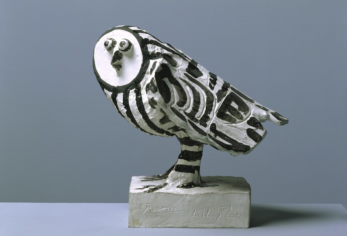 Pablo Picasso (1881–1973), Die Eule, 1952, 12.12., Hamburger Kunsthalle, erworben 1956, © Succession Picasso / VG Bild-Kunst, Bonn 2025, © Hamburger Kunsthalle / bpk, Foto: Elke Walford