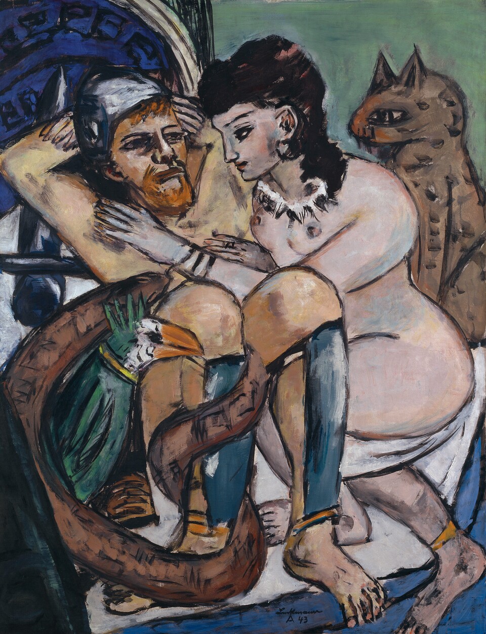 Max Beckmann (1884 - 1950) Odysseus und Kalypso, 1943 Öl auf Leinwand 1884 - 1950 © Hamburger Kunsthalle / bpk  Foto: Elke Walford Max Beckmann (1884 - 1950) Odysseus und Kalypso, 1943 Öl auf Leinwand 1884 - 1950 © Hamburger Kunsthalle / bpk  Foto: Elke Walford