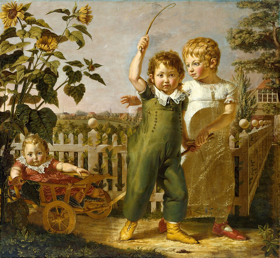 Philipp Otto Runge, Die Hülsenbeckschen Kinder, 1805/06, Öl auf Leinwand, 131,5 x 143,5 cm, Hamburger Kunsthalle / bpk, Foto: Elke Walford Philipp Otto Runge, Die Hülsenbeckschen Kinder, 1805/06, Öl auf Leinwand, 131,5 x 143,5 cm, Hamburger Kunsthalle / bpk, Foto: Elke Walford