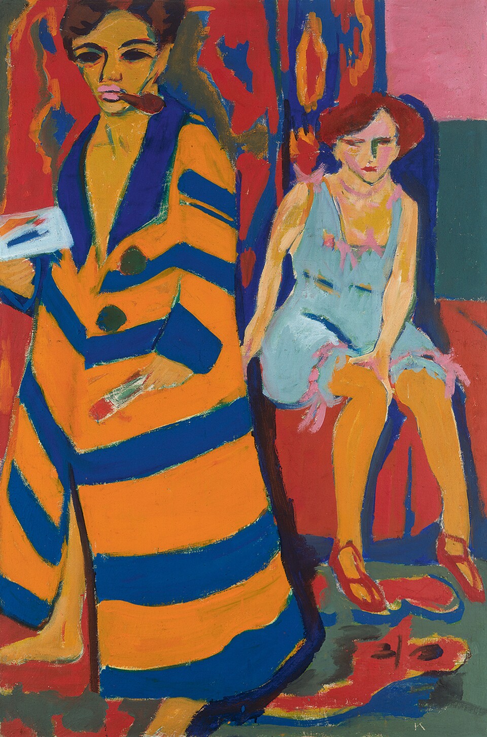 Ernst Ludwig Kirchner (1880 - 1938), Maler und Modell, 1910 (überarbeitet 1926)  Öl auf Leinwand 150,4 cm x 100 cm © Hamburger Kunsthalle / bpk  Foto: Elke Walford Ernst Ludwig Kirchner (1880 - 1938), Maler und Modell, 1910 (überarbeitet 1926)  Öl auf Leinwand 150,4 cm x 100 cm © Hamburger Kunsthalle / bpk  Foto: Elke Walford