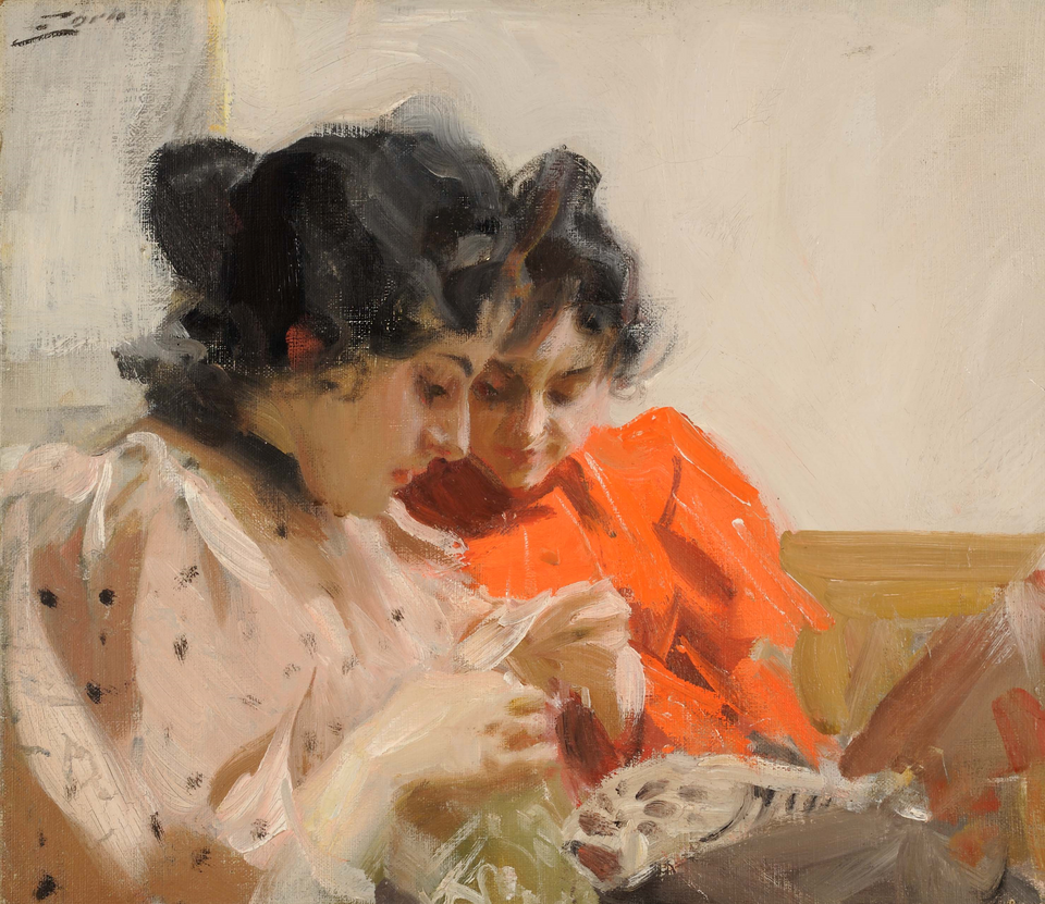 Anders Zorn (1860–1920)  Spitzensaum, 1894 Öl auf Leinwand, 42 x 48 cm Zornmuseet, Mora  © Zornmuseet, Mora