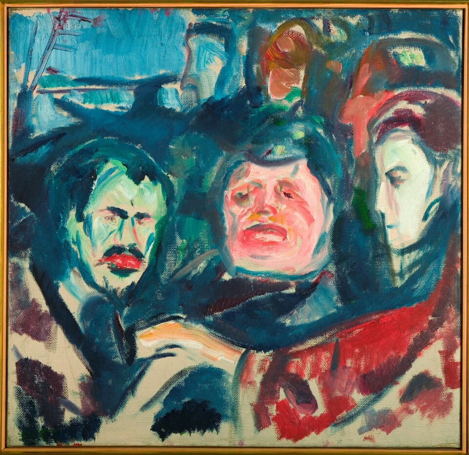 Edvard Munch, Drei Männer, 1927–1930 Öl auf Leinwand, 58 x 60,5 cm WVZ-Nr. Woll M 1621 Munchmuseet, Oslo © Munchmuseet Foto: Munchmuseet Edvard Munch, Drei Männer, 1927–1930 Öl auf Leinwand, 58 x 60,5 cm WVZ-Nr. Woll M 1621 Munchmuseet, Oslo © Munchmuseet Foto: Munchmuseet