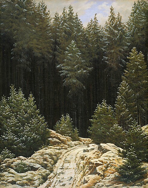 Caspar David Friedrich (1774 - 1840) Frühschnee, um 1827 Öl auf Leinwand 57 x 48 x 7,5 cm Hamburger Kunsthalle; Foto: Elke Walford
