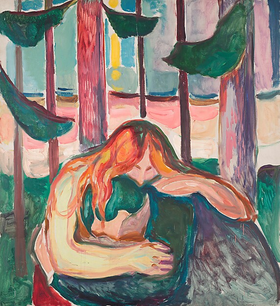 Edvard Munch (1863–1944), Vampir im Wald, 1916–1918, Munchmuseet © Munchmuseet